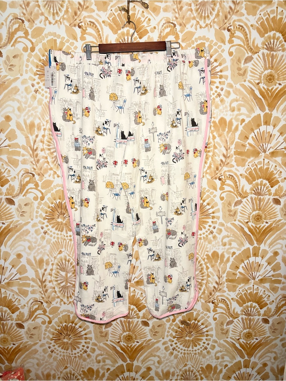 Sleep Sense Paris Cat Pajamas Set Cozy Parisian Cat Lover Colorful Feminine - Picture 11 of 11
